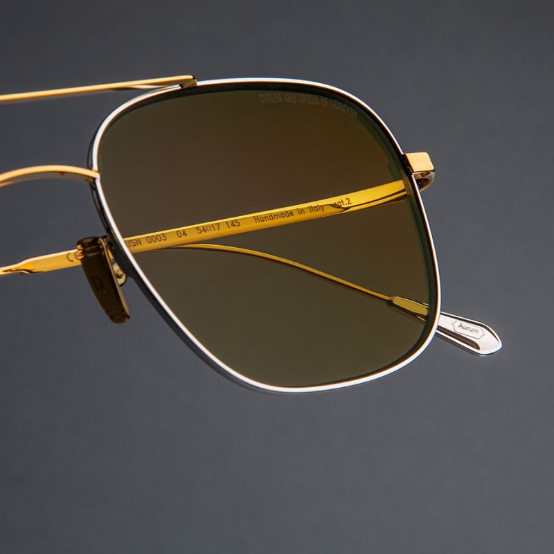 0003 Aviator Sunglasses-24K Yellow Gold + 18K Rhodium