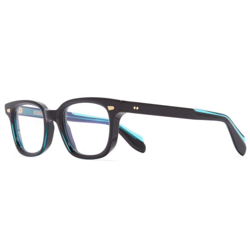 9521 Square Optical Glasses (Small)-Teal on Black